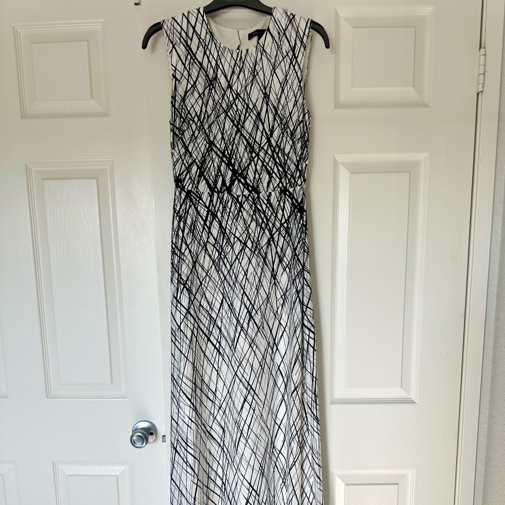 BCBGMaxAzria Monochrome Crisscross Maxi Dress